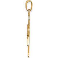 14K Yellow Gold Solid Satin Medium Girl Engravable Hugs Charm - 30mm Length by Oro Pregiato
