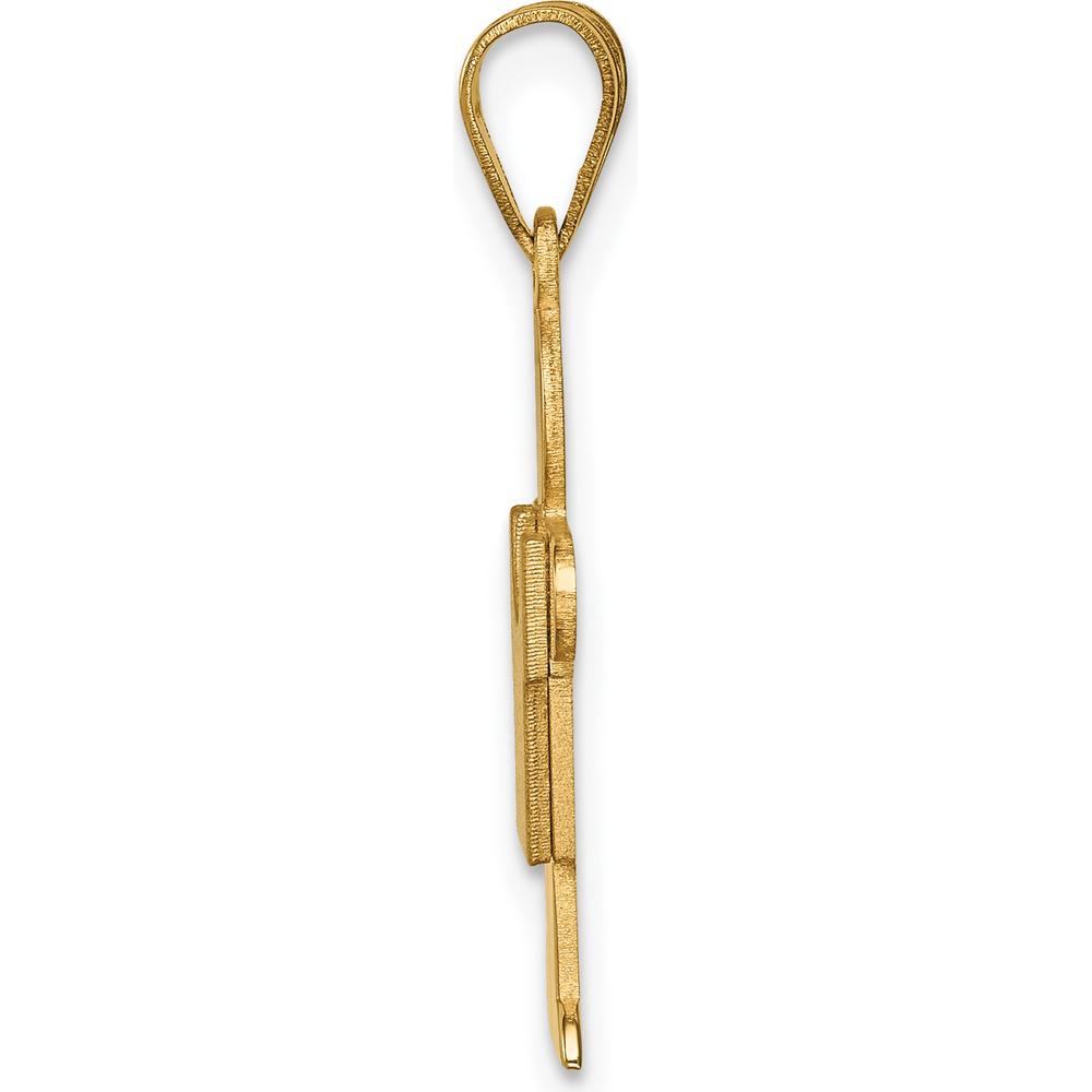 14K Yellow Gold Solid Satin Small Boy Engravable Hugs Charm - 25mm Length by Oro Pregiato
