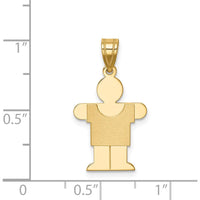 14K Yellow Gold Solid Satin Small Boy Engravable Hugs Charm - 25mm Length by Oro Pregiato