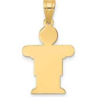 14K Yellow Gold Solid Satin Small Boy Engravable Hugs Charm - 25mm Length by Oro Pregiato