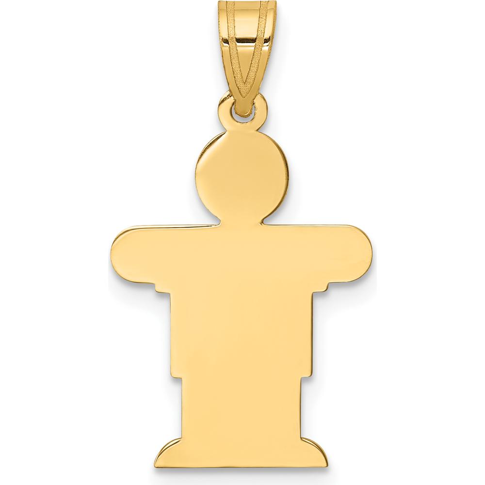 14K Yellow Gold Solid Satin Small Boy Engravable Hugs Charm - 25mm Length by Oro Pregiato