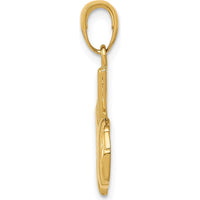 14K Yellow Gold Solid Soccer Shoe and Ball Pendant - Polished Design by Oro Pregiato