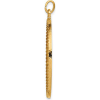 14K Yellow Gold Solid St. Christopher Medal Pendant with Polished and Satin Finish - 41.3mm Length by Oro Pregiato