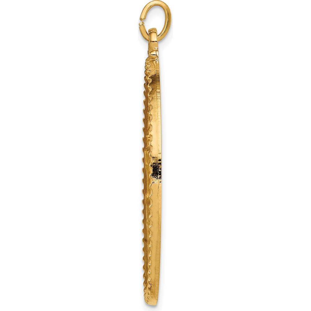 14K Yellow Gold Solid St. Christopher Medal Pendant with Polished and Satin Finish - 41.3mm Length by Oro Pregiato