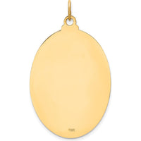14K Yellow Gold Solid St. Christopher Medal Pendant with Polished and Satin Finish - 41.3mm Length by Oro Pregiato