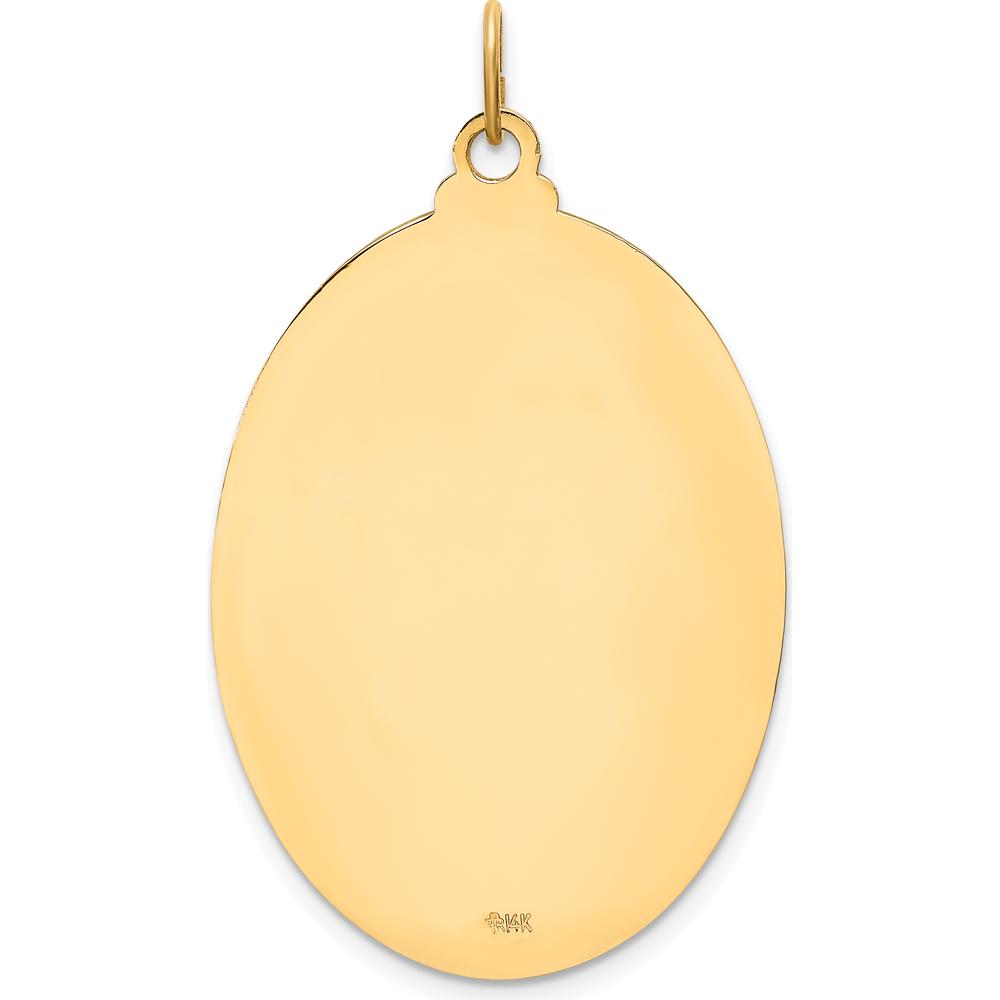 14K Yellow Gold Solid St. Christopher Medal Pendant with Polished and Satin Finish - 41.3mm Length by Oro Pregiato