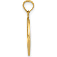 14K Yellow Gold Solid St. Michael Medal Round Pendant - Polished and Satin Finish by Oro Pregiato