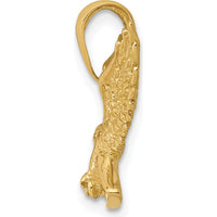 14K Yellow Gold Solid Textured Eagle Landing Pendant - Men’s Jewelry Symbol of Strength and Freedom by Oro Pregiato