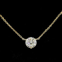 14K Yellow Gold Solitaire Pendant with 0.60 Carat Round Brilliant Cut Lab Diamond - E-F Color VS Clarity - Covaloro Fine Jewelry
