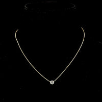 14K Yellow Gold Solitaire Pendant with 0.60 Carat Round Brilliant Cut Lab Diamond - E-F Color VS Clarity - Covaloro Fine Jewelry