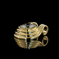 14K Yellow Gold Solitaire Pendant with 3.58 Carat Square Cushion Brilliant Cut Lab Diamond - E-F Color VVS2 Clarity - Covaloro Fine Jewelry