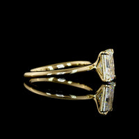 14K Yellow Gold Solitaire Ring with 1.55 Carat Radiant Cut Lab-Grown D VVS2 Diamond - IGI Certified North-South Prong Setting - Covaloro Fine Jewelry