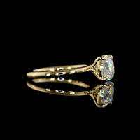 14K Yellow Gold Solitaire Ring with 2.04 Carat Square Cushion Brilliant Cut Lab Diamond - D VS1 IGI Certified - Covaloro Fine Jewelry