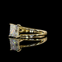 14K Yellow Gold Solitaire Ring with 2.30 Carat Princess Cut Lab Diamond - E-F Color, VVS2 Clarity, Four-Prong Setting - Covaloro Fine Jewelry