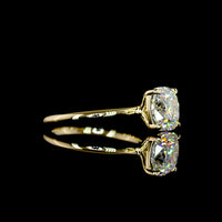 14K Yellow Gold Solitaire Ring with 2.50 Carat Square Cushion Brilliant Lab Grown Diamond - E-F Color, VVS2 Clarity, IGI Certified - Covaloro Fine Jewelry
