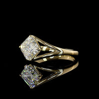 14K Yellow Gold Solitaire Ring with 2 Carat Asscher Cut Lab Diamond - E VVS2 Clarity - Covaloro Fine Jewelry