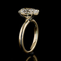 14K Yellow Gold Solitaire Ring with 5.16 Carat Oval Cut Lab Diamond - D VVS2 Clarity IGI Certified - Covaloro Fine Jewelry