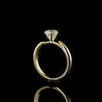 14K Yellow Gold Solitaire Ring with Bypass Setting and 1.01 Carat Round Lab-Grown Diamond - E-F Color VVS2 Clarity - Covaloro Fine Jewelry