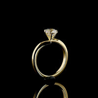 14K Yellow Gold Solitaire Ring with Bypass Setting and 1.01 Carat Round Lab-Grown Diamond - E-F Color VVS2 Clarity - Covaloro Fine Jewelry