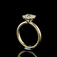 14K Yellow Gold Solitaire Ring with Princess Cut Lab Diamond - 1.54 Carat D VVS2, IGI Certified - Covaloro Fine Jewelry