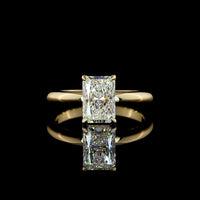 14K Yellow Gold Solitaire Ring with Radiant Cut Lab Diamond - 1.54 Carat E VVS2 IGI Certified - Covaloro Fine Jewelry