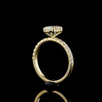 14K Yellow Gold Solitaire Shank Engagement Ring with 1.50 Carat Oval Cut Lab Diamond and 0.43 Carat Brilliant Cut Side Stones - 1.93 Carats Total Diamond Weight - Covaloro Fine Jewelry