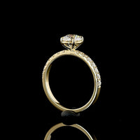 14K Yellow Gold Solitaire Shank Ring with 1.01 Carat Round Lab Diamond (D VS1) and 0.45 Carat Accent Diamonds, IGI Certified - 1.46 Carat Total Weight - Covaloro Fine Jewelry