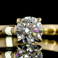 14K Yellow Gold Special Design Ring with Round Brilliant Cut Lab Diamonds - 0.67 Carat Total Diamond Weight - Covaloro Fine Jewelry