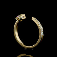 14K Yellow Gold Special Design Ring with Round Brilliant Cut Lab Diamonds - 0.67 Carat Total Diamond Weight - Covaloro Fine Jewelry