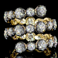 14K Yellow Gold Special Eternity Band with Black Rhodium Accents and 4.59 Carat Lab Grown Round Cut Diamonds (E-VS1) - Covaloro Fine Jewelry