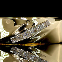 14K Yellow Gold Special Eternity Band with Flush Set Princess Cut Lab Diamonds - 0.13 Carat Total Diamond Weight - Covaloro Fine Jewelry