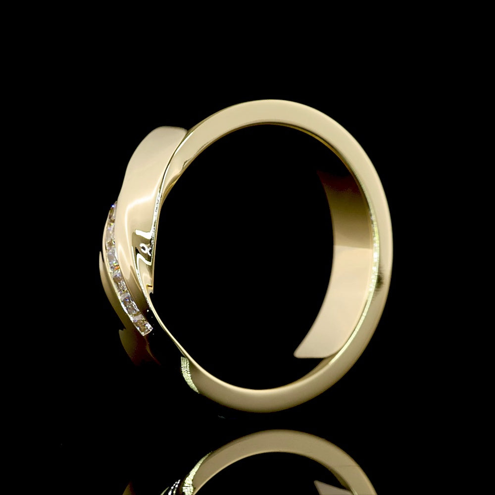 14K Yellow Gold Special Eternity Band with Flush Set Princess Cut Lab Diamonds - 0.13 Carat Total Diamond Weight - Covaloro Fine Jewelry