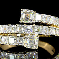 14K Yellow Gold Special Eternity Band with Prong Set Asscher Cut Lab Diamonds - 2.68 Carats Total Diamond Weight - Covaloro Fine Jewelry
