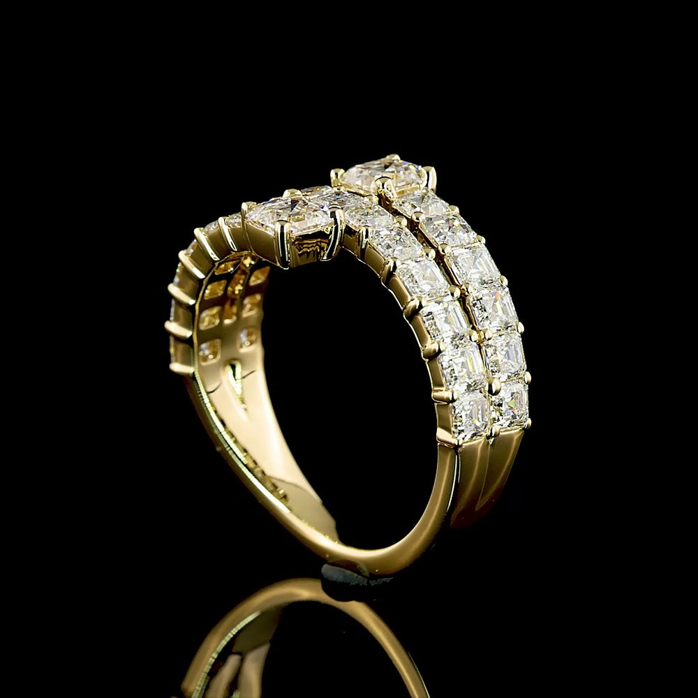 14K Yellow Gold Special Eternity Band with Prong Set Asscher Cut Lab Diamonds - 2.68 Carats Total Diamond Weight - Covaloro Fine Jewelry
