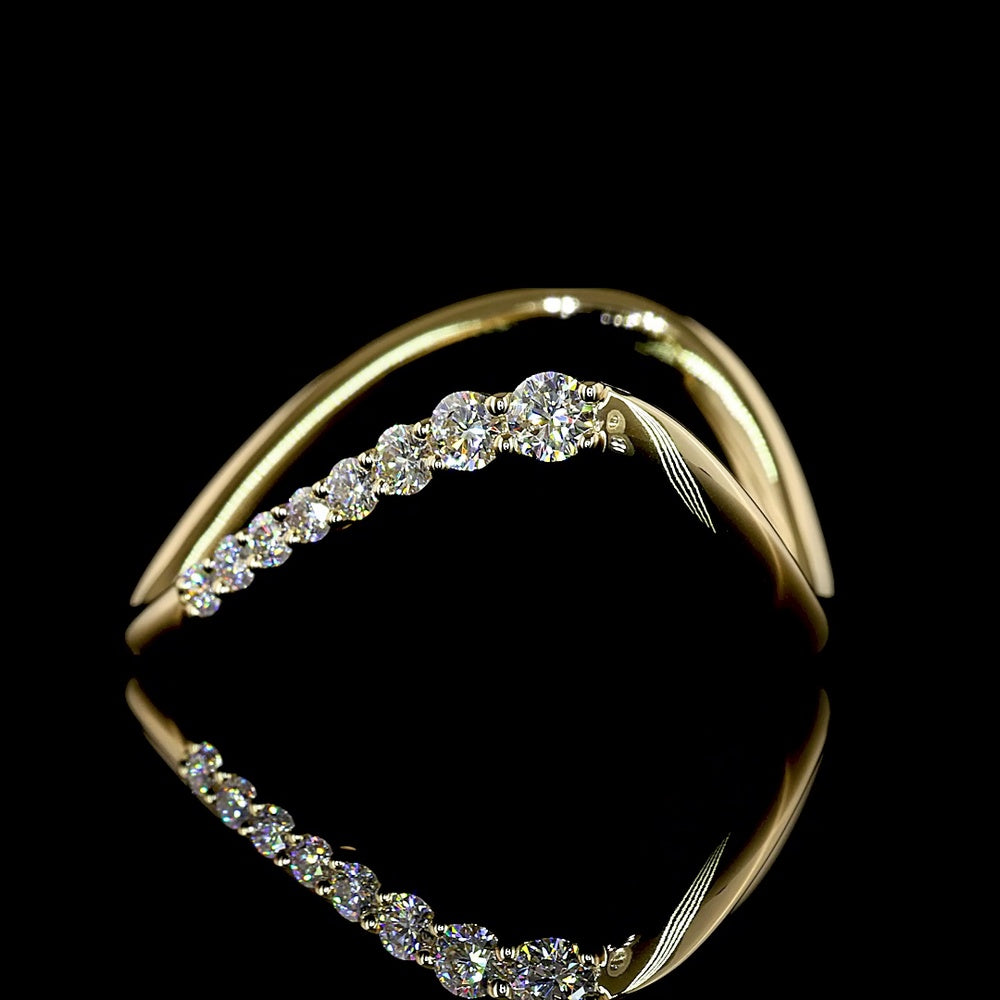 14K Yellow Gold Special Eternity Band with Prong Set Round Lab Diamonds - 0.27 Carat Total Weight - Covaloro Fine Jewelry