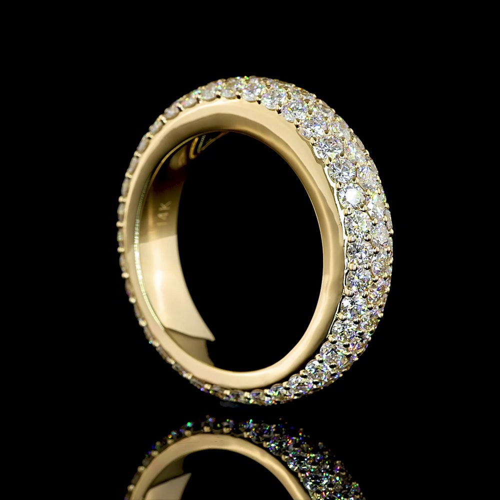 14K Yellow Gold Special Eternity Band with Prong-Set Round Lab Diamonds - 3.48 Carats Total Diamond Weight - Covaloro Fine Jewelry