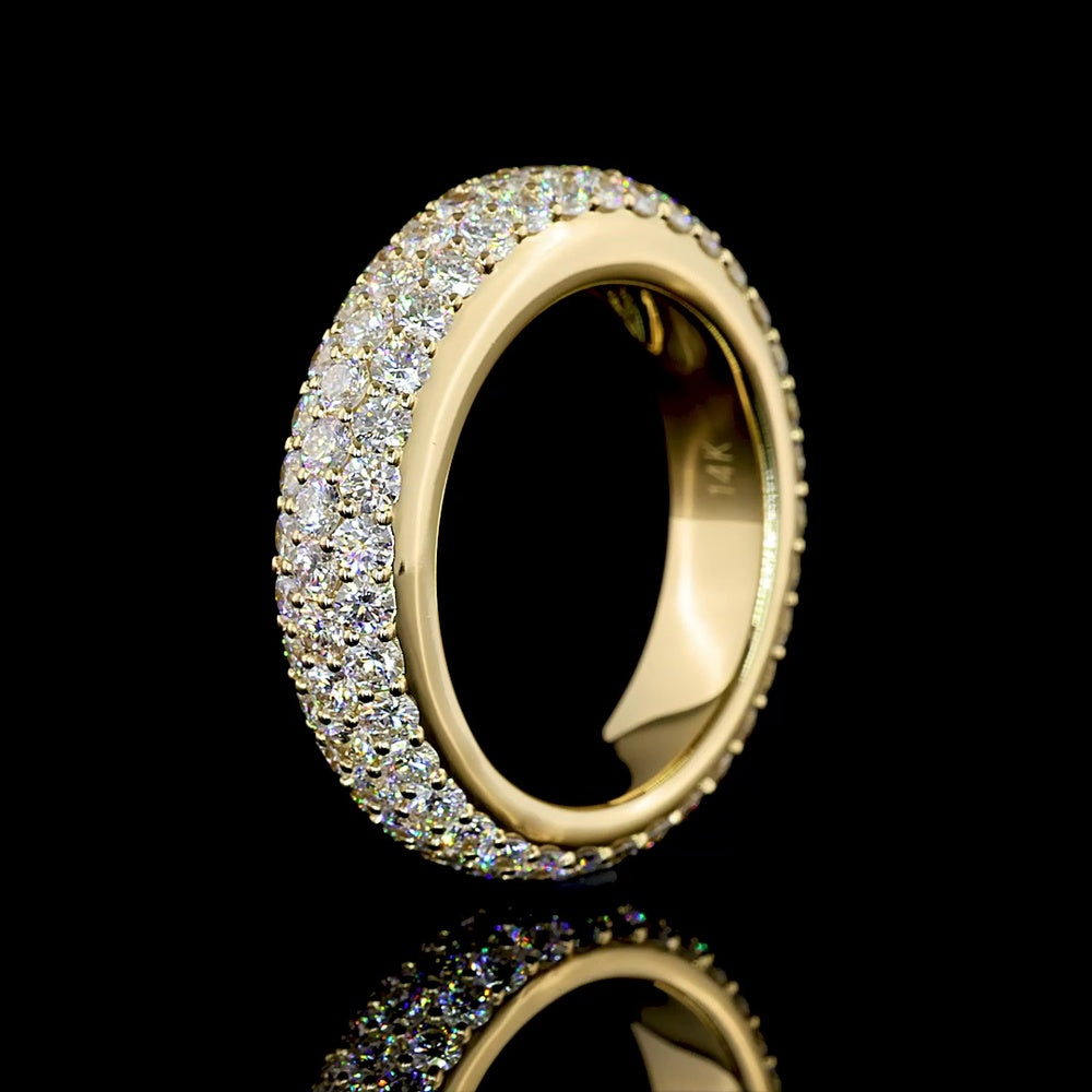 14K Yellow Gold Special Eternity Band with Prong-Set Round Lab Diamonds - 3.48 Carats Total Diamond Weight - Covaloro Fine Jewelry