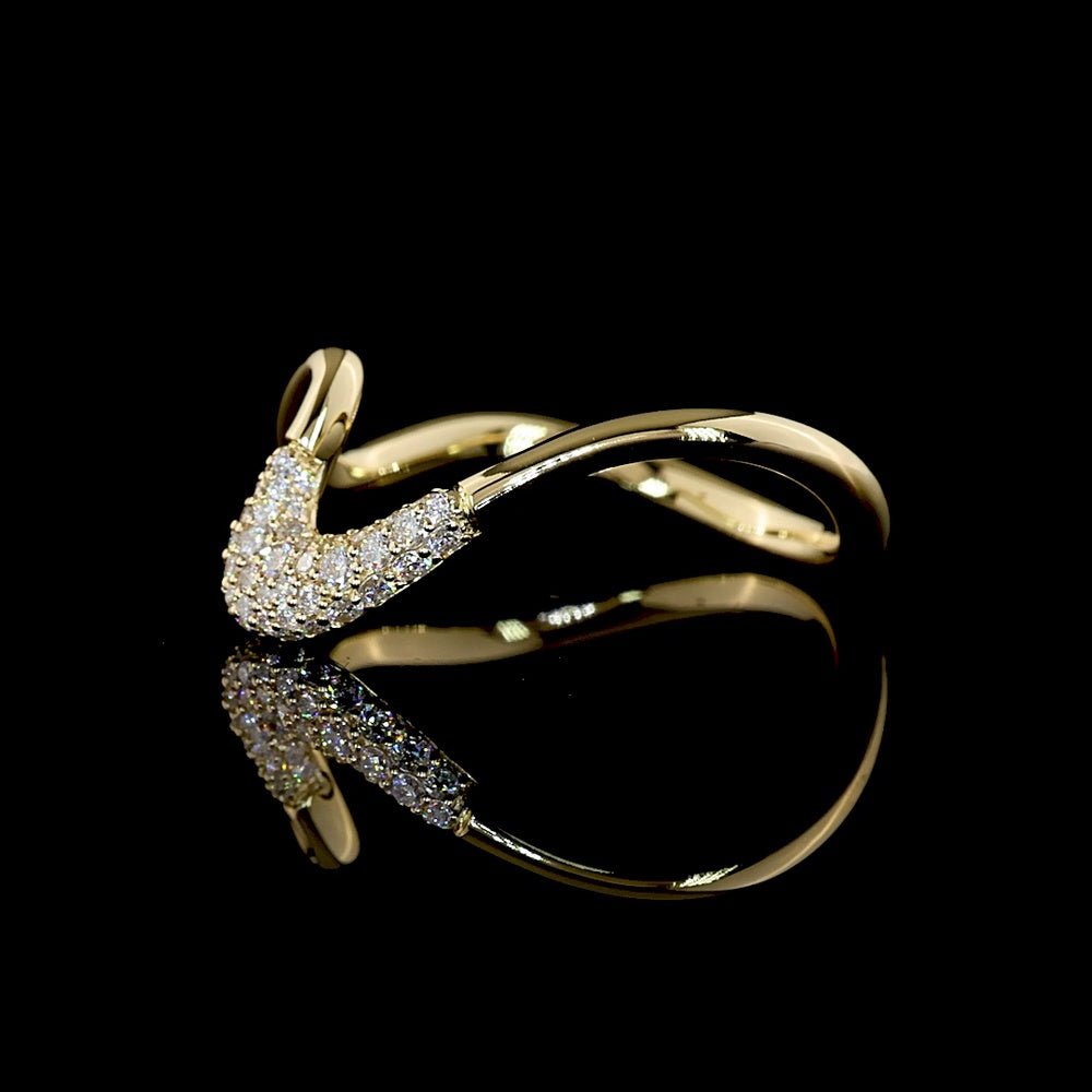 14K Yellow Gold Special Ring with 1.81 Carat F VVS2 Marquise Lab Diamond and 0.40 Carat Brilliant Round Accent Lab Diamonds - 2.21 Carat Total Diamond Weight - Covaloro Fine Jewelry