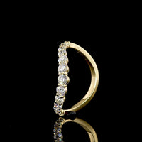 14K Yellow Gold Special Ring with Prong Set Round Lab Diamonds - 0.75 Carat Total Weight with E-F VS1 Stones - Covaloro Fine Jewelry