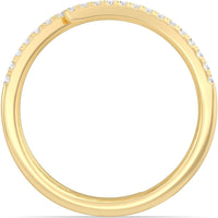 14K Yellow Gold Spiral Fashion Ring with Channel-Set Round and Baguette Diamonds - 0.79 Carat Total Diamond Weight by Auriventus