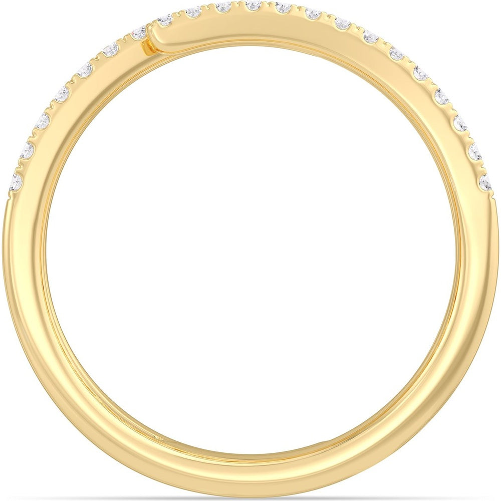 14K Yellow Gold Spiral Fashion Ring with Channel-Set Round and Baguette Diamonds - 0.79 Carat Total Diamond Weight by Auriventus