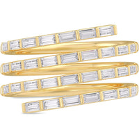 14K Yellow Gold Spiral Wrap Ring with Channel-Set Baguette Diamonds - 1.11 Carat Total Diamond Weight by Auriventus