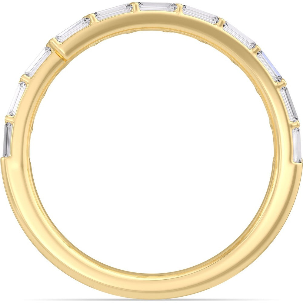 14K Yellow Gold Spiral Wrap Ring with Channel-Set Baguette Diamonds - 1.11 Carat Total Diamond Weight by Auriventus