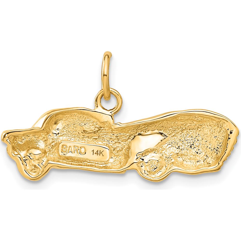 14K Yellow Gold Sports Car Charm - Polished Finish by Oro Pregiato