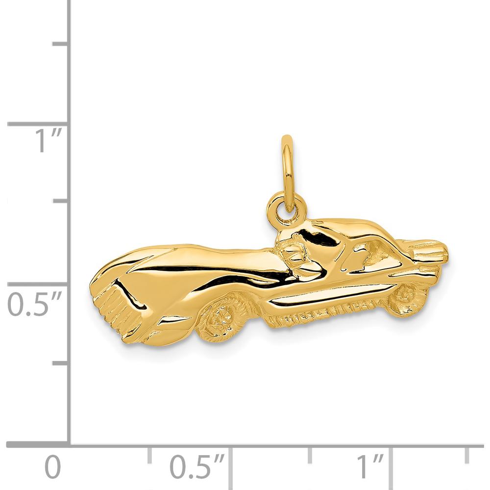 14K Yellow Gold Sports Car Charm - Polished Finish by Oro Pregiato