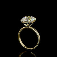 14K Yellow Gold Square Antique Cushion Cut Solitaire Ring with 5.03 Carat E-F VVS2 Lab Diamond - IGI Certified - Covaloro Fine Jewelry