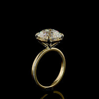 14K Yellow Gold Square Antique Cushion Cut Solitaire Ring with 5.03 Carat E-F VVS2 Lab Diamond - IGI Certified - Covaloro Fine Jewelry