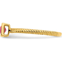 14K Yellow Gold Square Bezel Ruby Ring with 0.265 Carat Natural Ruby by 0