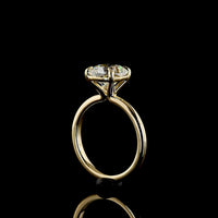 14K Yellow Gold Square Cushion Brilliant Cut Lab Diamond Solitaire Ring - 3.08 Carat E VVS2 IGI Certified - Covaloro Fine Jewelry