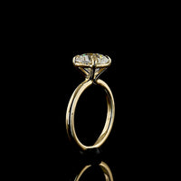 14K Yellow Gold Square Cushion Brilliant Cut Lab Diamond Solitaire Ring - 3.08 Carat E VVS2 IGI Certified - Covaloro Fine Jewelry